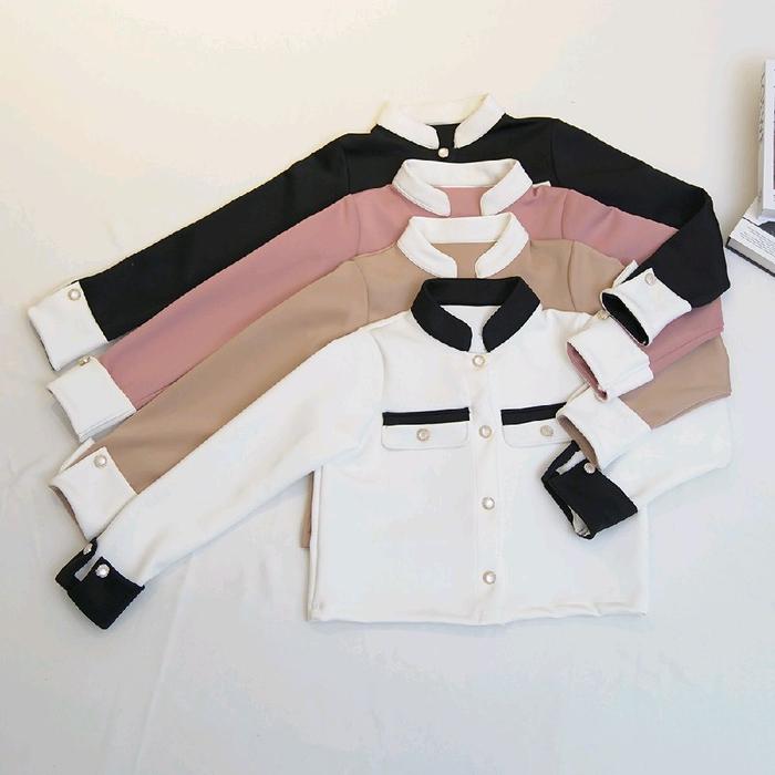 Atasan blaze scuba, baju outer wanita, cardigan scuba mfg