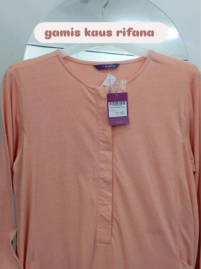 Elzatta Gamis Kaus Rifana Bahan Kaos Nyaman Dipakai Sehari Hari