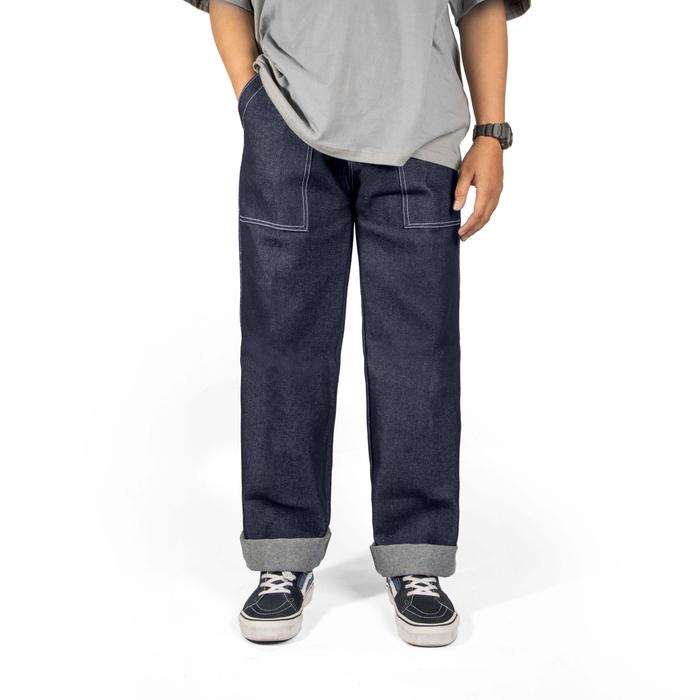 OUTRICH - CELANA FATIGUE DENIM REGULER / FATIGUE BLUE BLACK Jeans