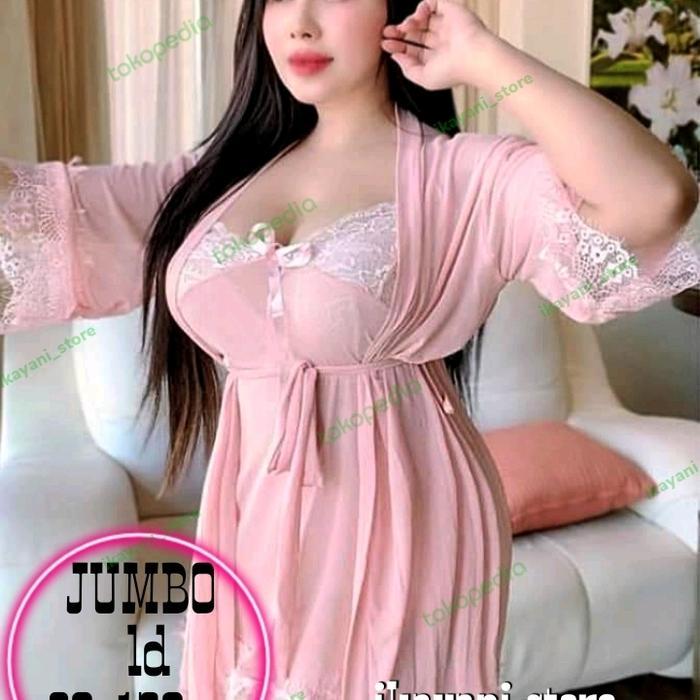 KIMONO LINGERIE BIG SIZE BAJU TIDUR WANITA SEXY JUMBO TRANSPARAN