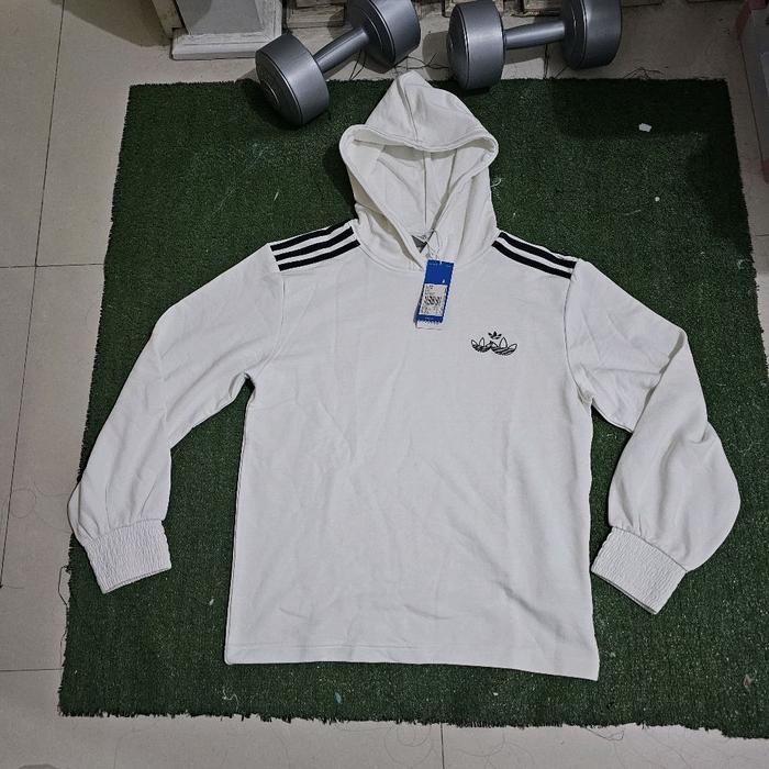 Adidas original  hoodie trefoil women white black bnwt