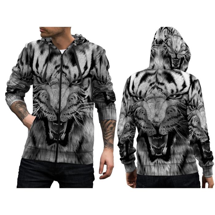 Jaket Hoodie HARIMAU PUTIH MACAN PUTIH / Jaket Hoodei Motif HARIMAU PUTIH / JAKET HOODIE MOTIF MACAN