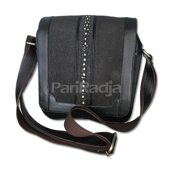 Pariradja Tas Pria Kulit Ikan pari Duri Warna Dark Brown | Tas kulit Ikan Pari Tas Selempang Pria Ku