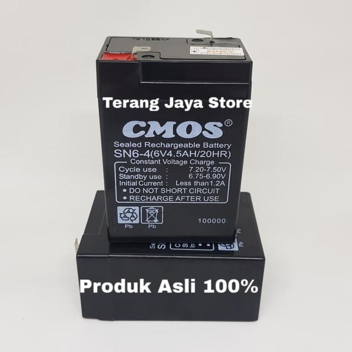 Baterai Lampu Emergency CMOS SN6-4 Batery Aki Emergency Lamp 6V Asli