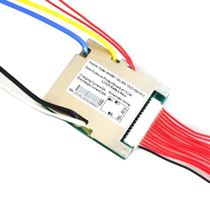 48V E-bike lithium battery BMS 13S 48V 20A BMS Charging Voltage 54.6V