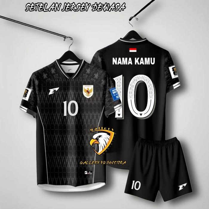 Jersey Bola Dewasa Setelan Olahraga Sepakbola Timnas Indonesia 2025 Gratis Sablon Nama Nomor Full Pa