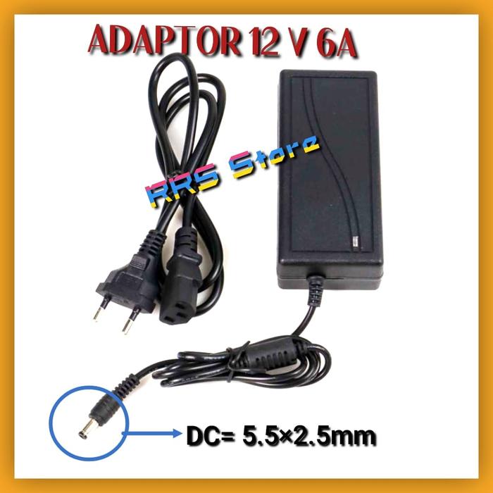 VBS Power Adaptor LED Strip Monitor DC 12V 6A - JC-1260 sudah termasuk kabel power cahrger CCTV RUTE