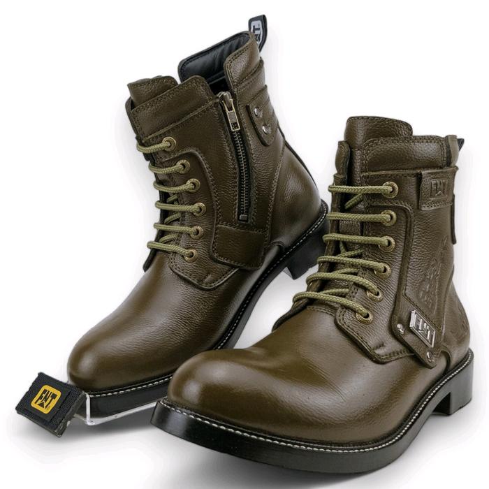Sepatu Kerja Pria Boots Safety Kulit Fintoni Steel Toe 4902 Shoes
