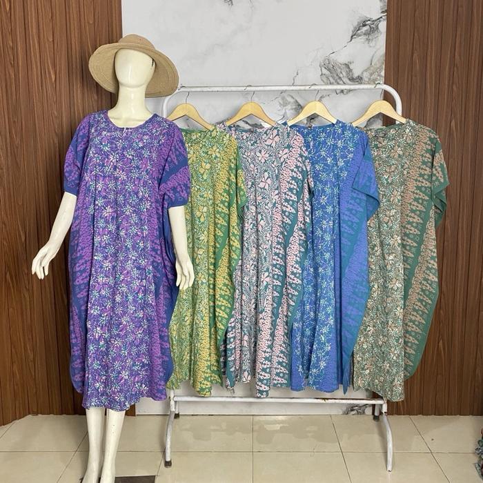 Daster Lowo Ekslusif Soft 04 Batik Cap Busui Lebar Dada 140 Panjang Baju 118 dengan Pilihan Warna Ce