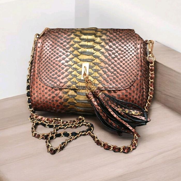 Tas  wanita berbahan kulit ular piton asli. Murah Style