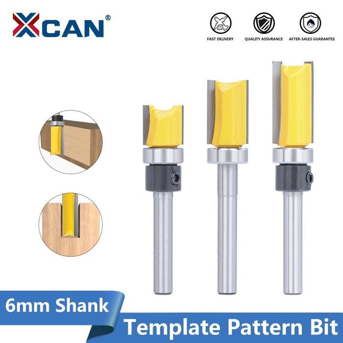 XCAN Router Bit 6Mm Shank Pola Template Bit Flush Trim Router Bit