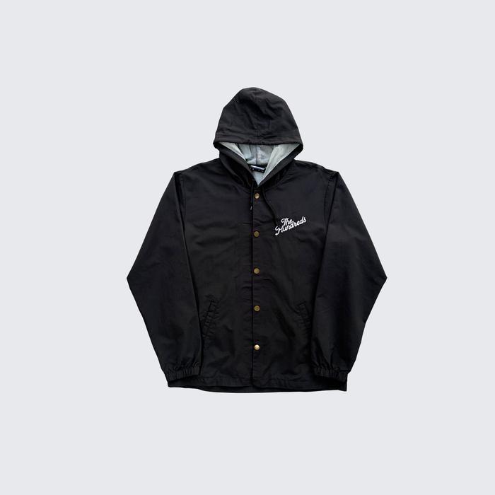 Black Black The Hundreds Skateboards Slant Logo Hooded Coach Jacket - Unisex - L