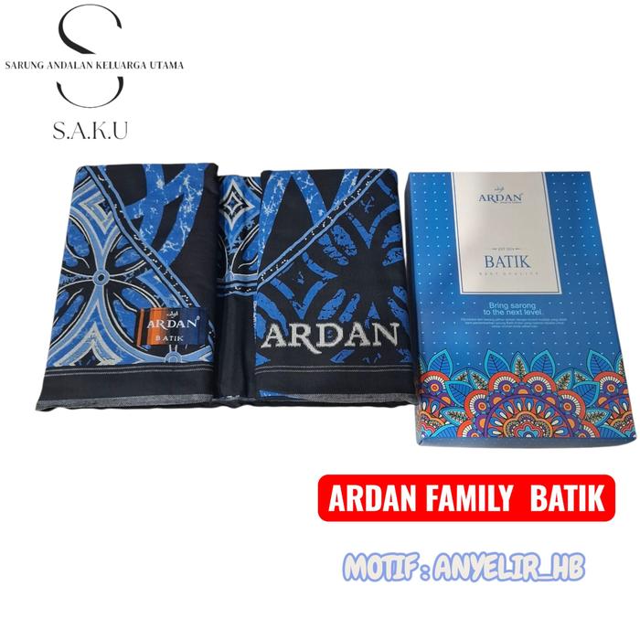 Sarung Ardan Family Gold Batik Motif Anyelir Hitam Biru