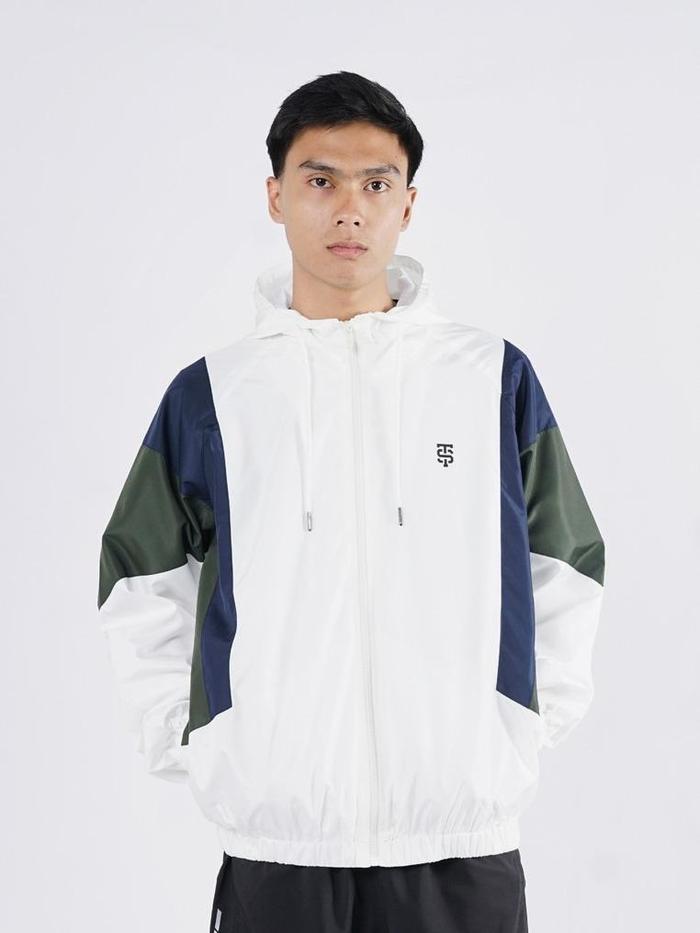 3Second Men's Tracksuit Jacket Regular Fit Taslan Wgree Sport S09112515 PUTIH