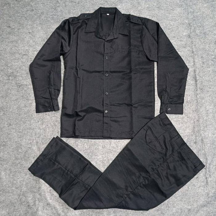 Seragam Safari Hitam Panjang Premium / Seragam Safari Hitam / Safari Hitam Panjang