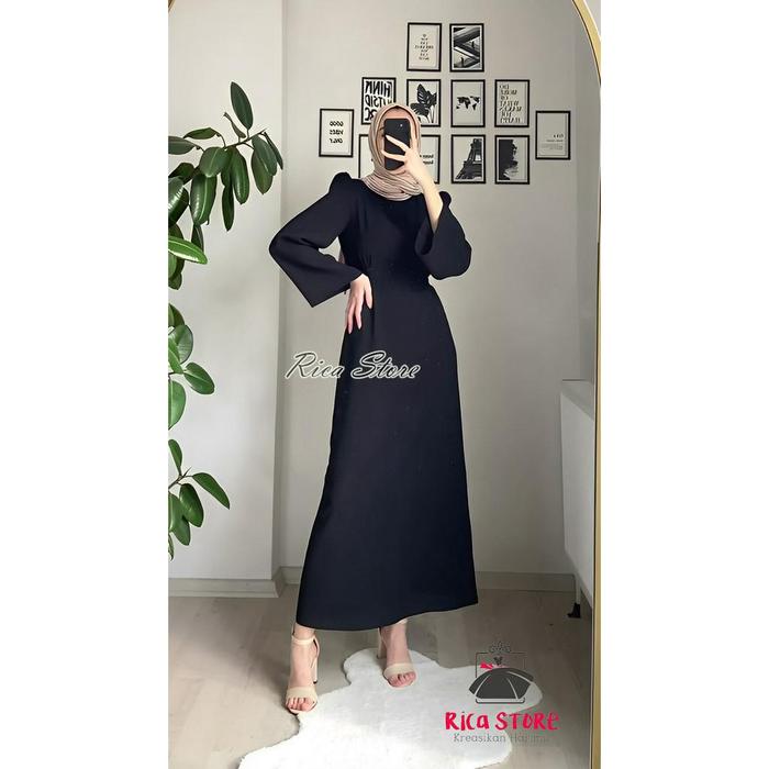 Dress Turkey Arum Bahan Crinkle Import