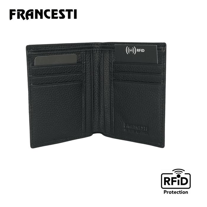 ORIGINAL Francesti  Dompet Kartu RFID Protection Pria/Wanita 201 Genuine Leather Asli kulit sapi,Ori
