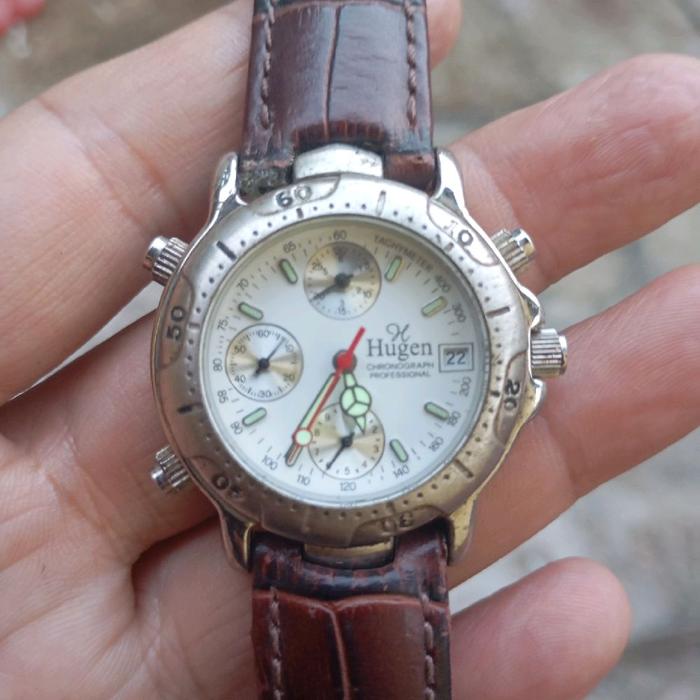 jam tangan hugen chronograph second bekas original
