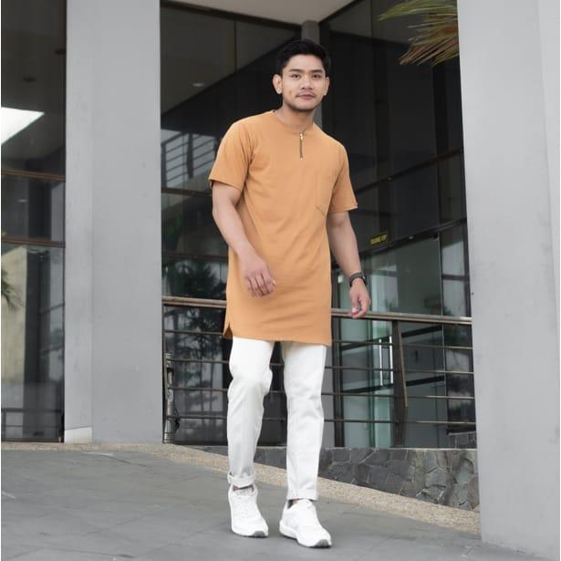 Kurta Ziper Baju Muslim Koko Pria Gamis Ziper Kaos Kurta premium by Ahad Tebal Lembut dan Nyaman