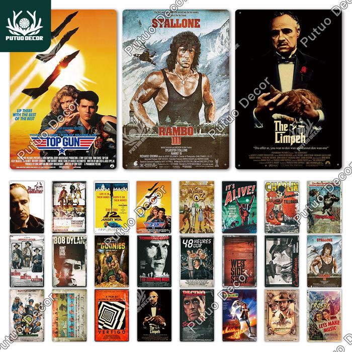 Putuo Dekorasi Film Lama Poster Logam Plakat Logam Antik Film Klasik