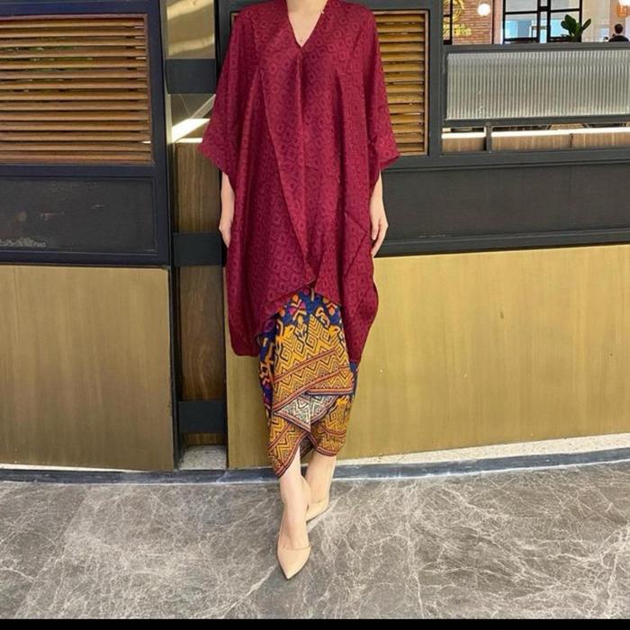 Tunik viscose merah maroon