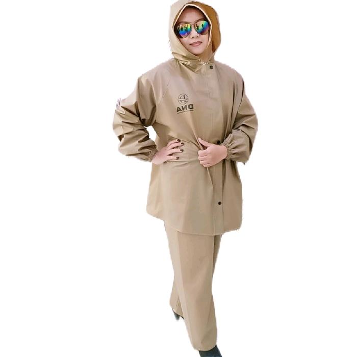 jas hujan stelan pria wanita terbaik by DNA,PVC tebal anti tembes Raincoat Rembes tidakmudah sobek a
