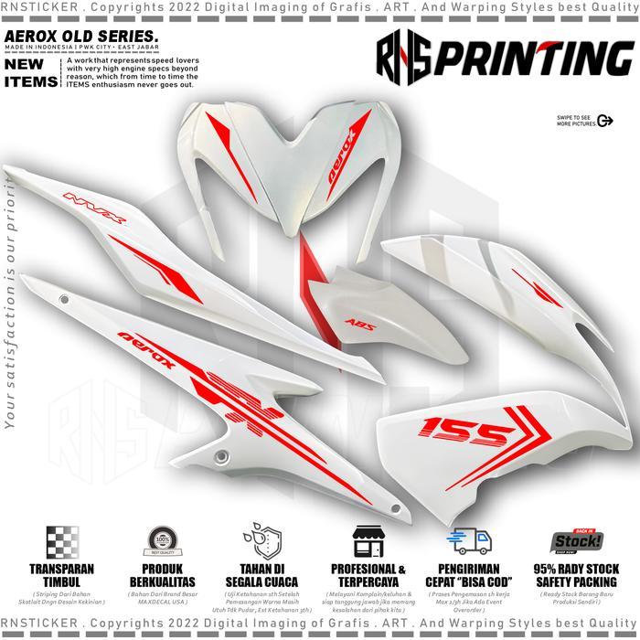 V7 Cutting Sticker Striping Variasi Aerox Old 2016-2020 Striping Transparan Aerox NVX Simple Style