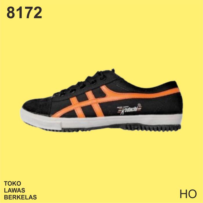 Kodachi Sepatu Kodachi 8172 HO Kodachi 8172 HITAM ORANGE Black Orange Retro Bahan Kanvas Kuat Desain