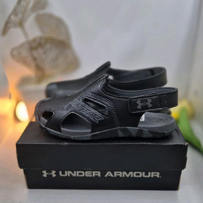 Under Armour Sepatu Sandal Fat Tire Defender Kids Unisex Original Sandal Sepatu Anak Fashion Hitam