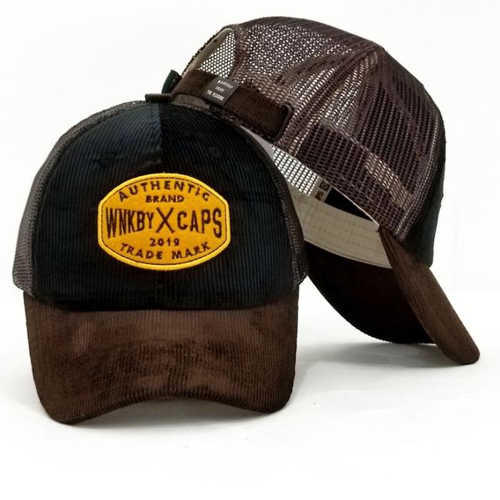 Wankbay Topi Trucker Corduroy Aplikasi Jaring Choco Pie