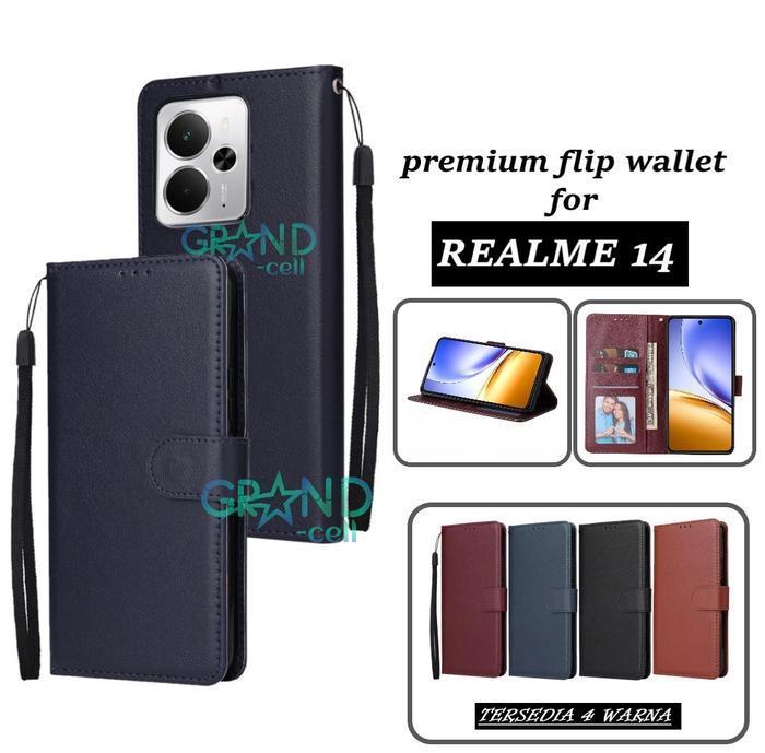Case Hp For Realme 14 Premium Flip Wallet Flip Case Magnet Casing Flip Cover Silikon Dompet Handphon