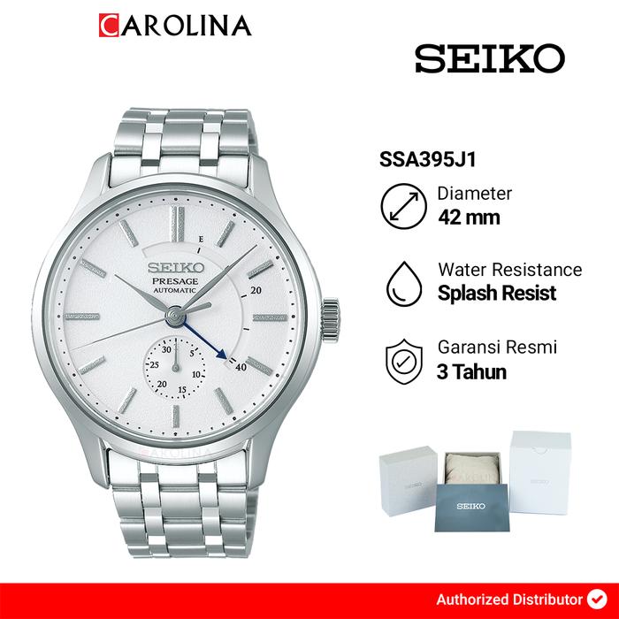 Jam Tangan Pria Seiko Presage SSA395J1 Japanese Garden White  Dial  Stainless Steel Strap Watches