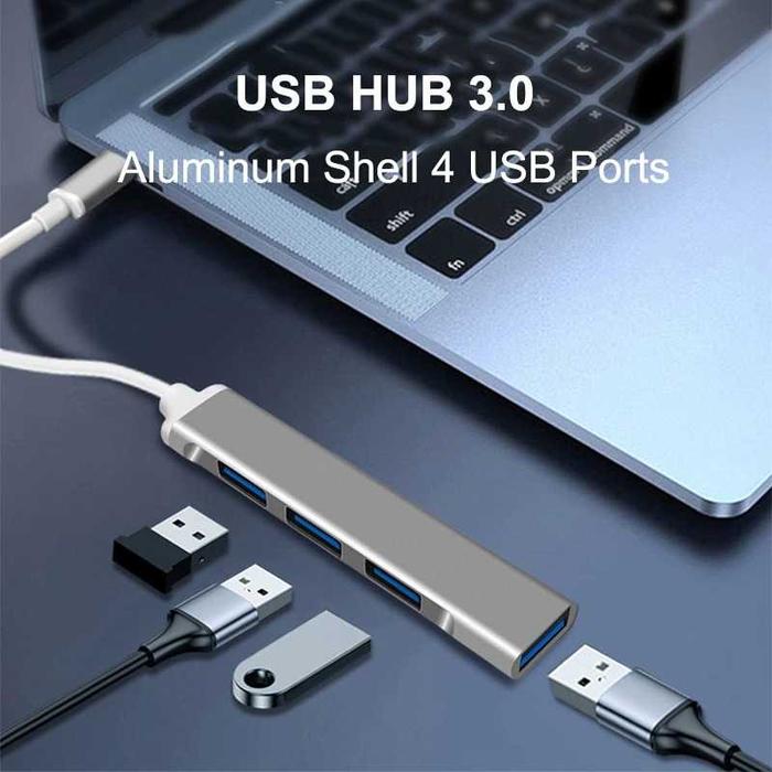 USB Hub Type C HP Macbook Laptop Handphone USB Hub Type C Adapter High Speed 3.0 4 Port Aluminium Co
