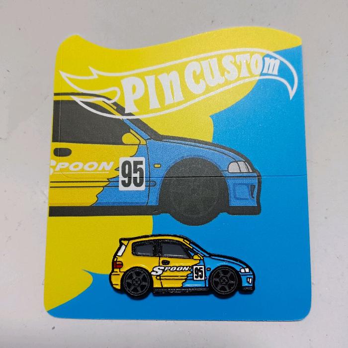 Pin/ Bros Model Diecast Honda Civic Spoon kuning
