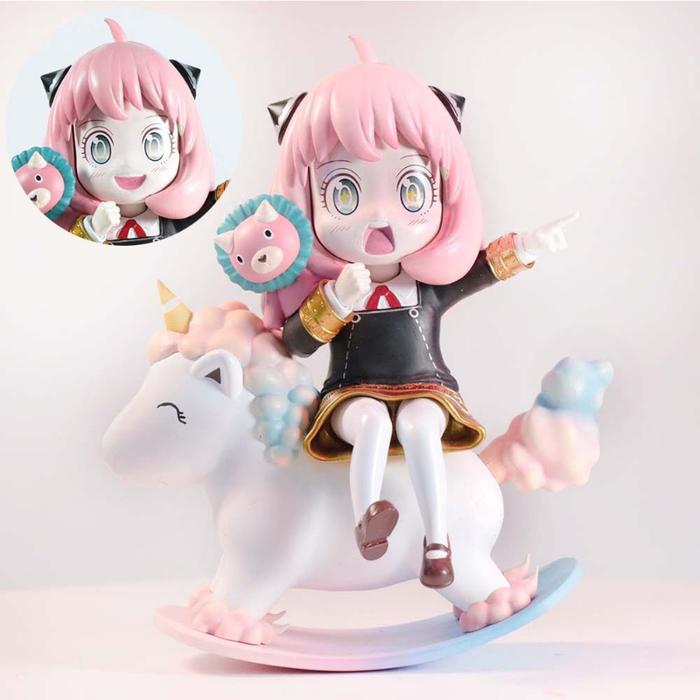 Spy Family Figure Anime Anya Forger Action Figure Ride on A Horse