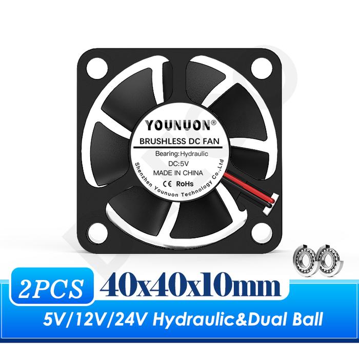 DC 5V/12V/24V 40Mm 40X40X10Mm Kipas Pendingin Bola Ganda & Bantalan