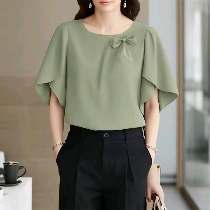 Liu Bluse Atasan Wanita Jumbo - Blouse Jumbo - Atasan Korean Style