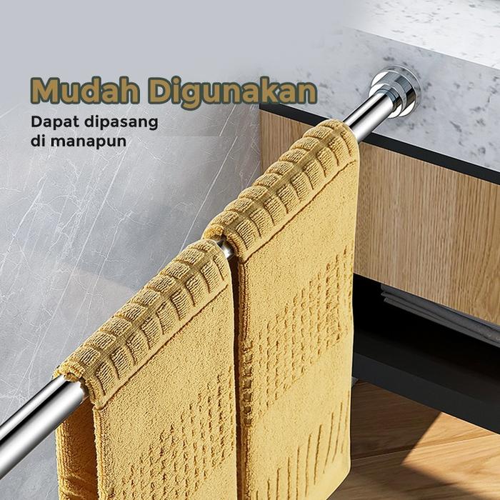 Tiang Fleksibel / Tiang Pintu / Tiang Gorden / Tiang Jemuran / Besi Penyangga Multifungsi /Tiang Pra