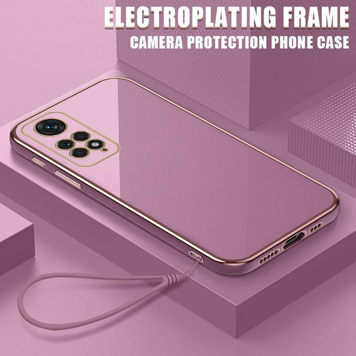 Plating Silicone Lanyard Case For Redmi Note 11 10 9 Pro 11s 9s Mi