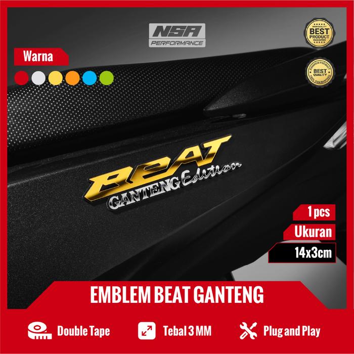 NSA 1PCS EMBLEM BEAT GANTENG EDITION LOGO BEAT GANTENG EDITION BUKAN STICKER ATAU STIKER GANTENG EDI