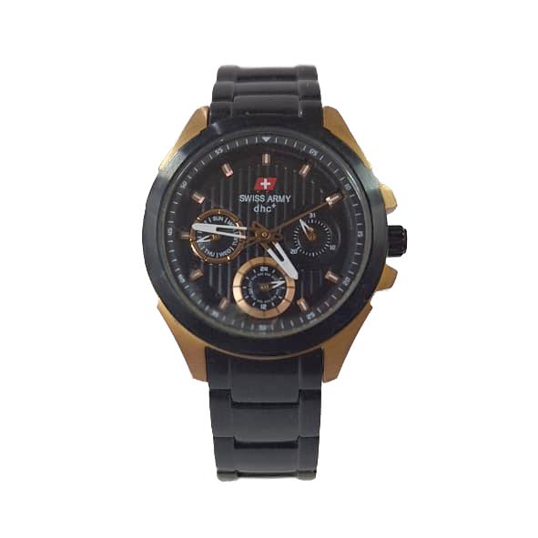 Jam Tangan Wanita Swiss Army SA2281LR RG Rantai Hitam Gold
