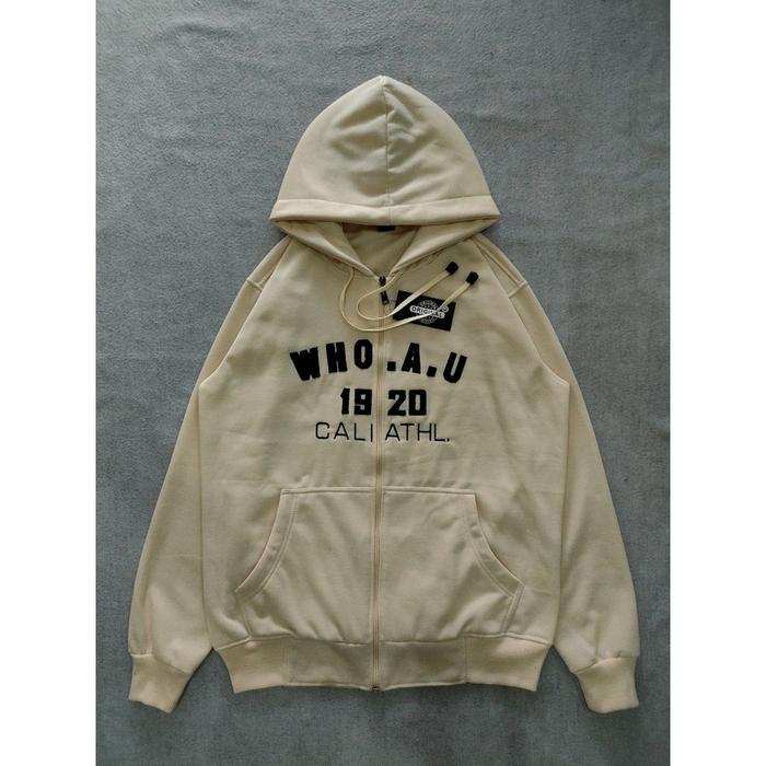 Jaket Hoodie Who Au 1920 ziper full bordir original Pria Wanita