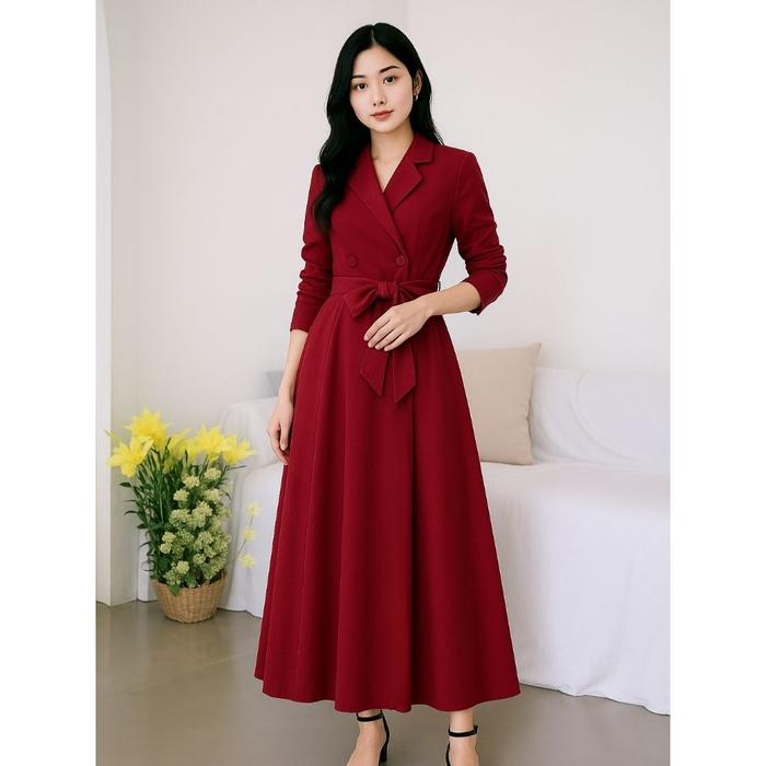 NEW Dress Agnes Semi Blazer Rania Maxi Dress Korea Elegan Simple – Baju Wanita Kondangan Kerja Kanto