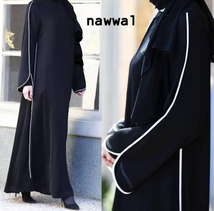 Abaya Gamis Hitam Syari Fashion Muslim Wanita Remaja Maxi Dress Saudi Arab Nawwa By Nafasa Grosir Ab
