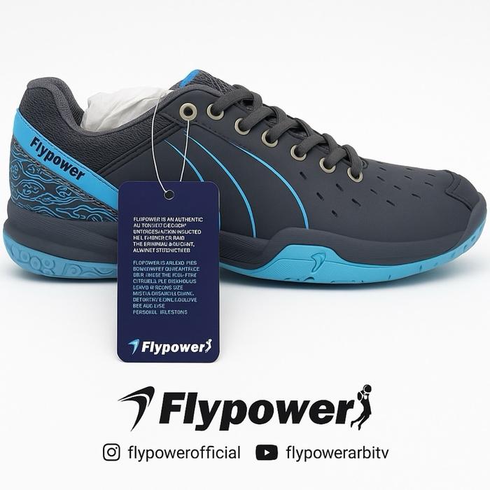 Sepatu Badminton Flypower Plaosan 09 | Graphite Cyan