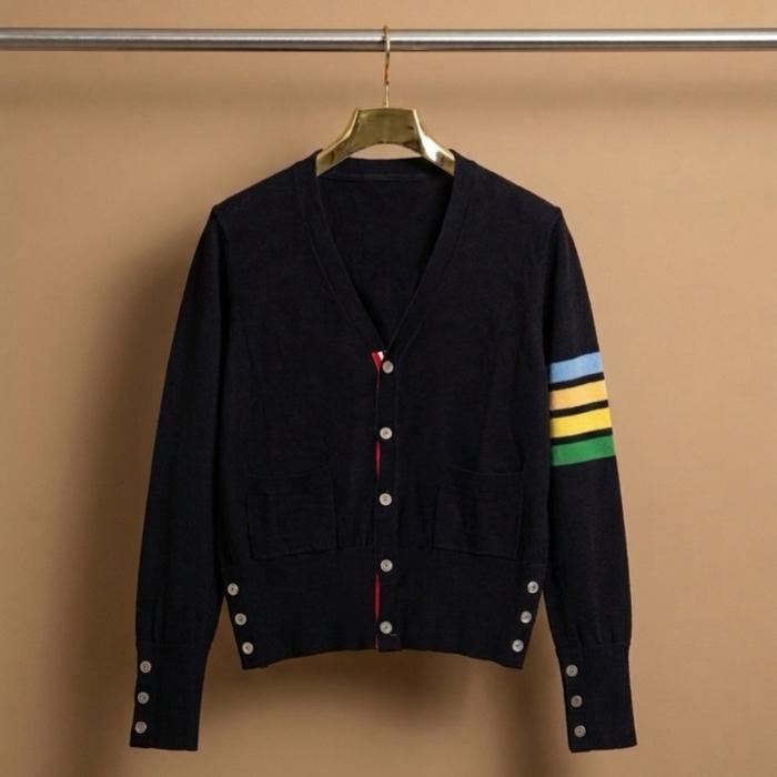 Thom Browne Fashion Cardigan Knitwear Rajut Unisex