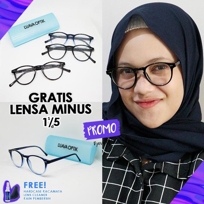 Ziva Glasses Kacamata Bulat Korea B048 - Pria / Wanita + Lensa Minus Anti Radiasi