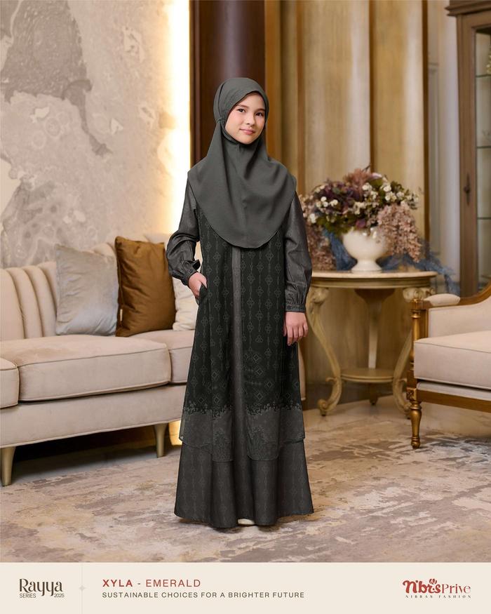 GAMIS ANAK SYLA RAYYA SERIES NIBRAS PRIVE WARNA EMERALD,VIOLET
