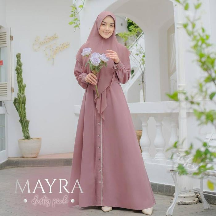 MAYRA Gamis BY AKIFA DUSTY PINK SIZE L