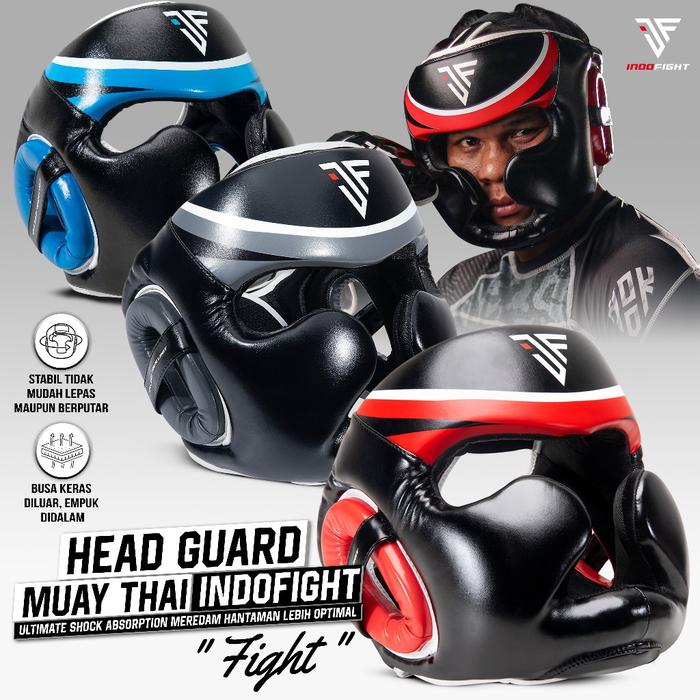 AJS- Head Guard Boxing Indofight Helm Tinju Pelindung Kepala Boxing Head Gear Muaythai Head Protecto